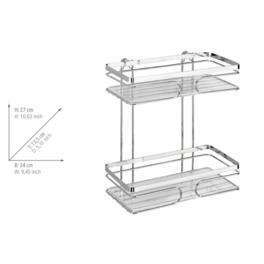WENKO 20410100-PREMIUM hylde i rustfrit stål 24x27 cm rustfrit/sølv