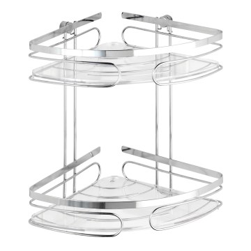 WENKO 20412100-Premium hjørnehylde af rustfrit stål 26,5x27,5 cm rustfrit stål/sølv