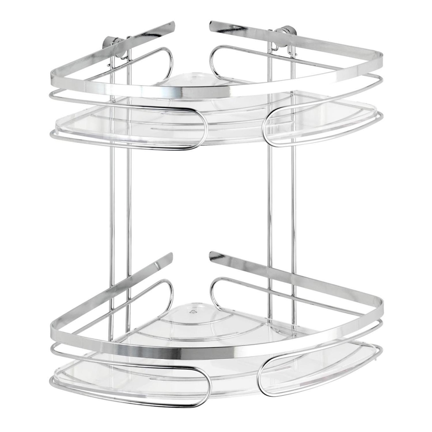 WENKO 20412100-Premium hjørnehylde af rustfrit stål 26,5x27,5 cm rustfrit stål/sølv