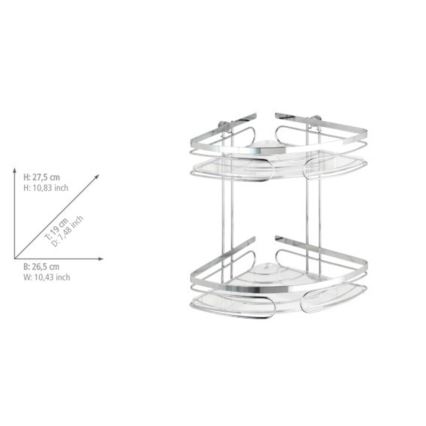 WENKO 20412100-Premium hjørnehylde af rustfrit stål 26,5x27,5 cm rustfrit stål/sølv