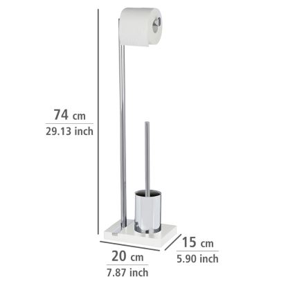 WENKO 20486100 - WC-børste NOBLE 20x74 cm krom/hvid