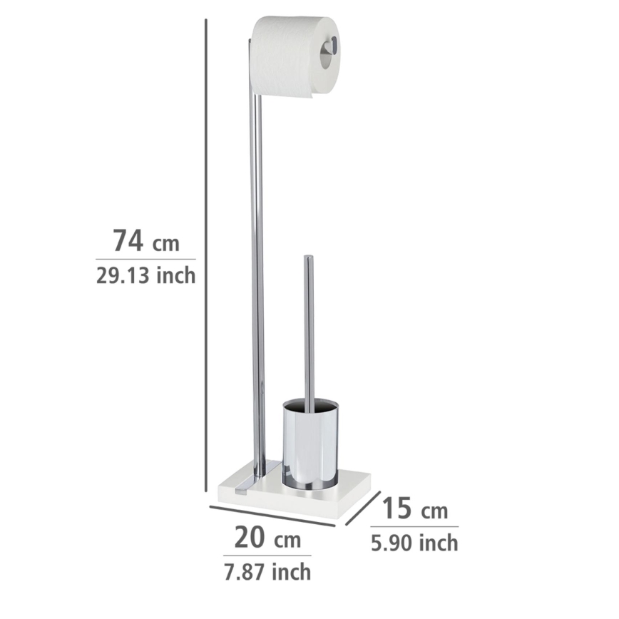 WENKO 20486100 - WC-børste NOBLE 20x74 cm krom/hvid