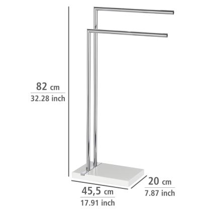 WENKO 20487100 - Håndklædestativ NOBLE 45,5x82 cm blank krom/hvid