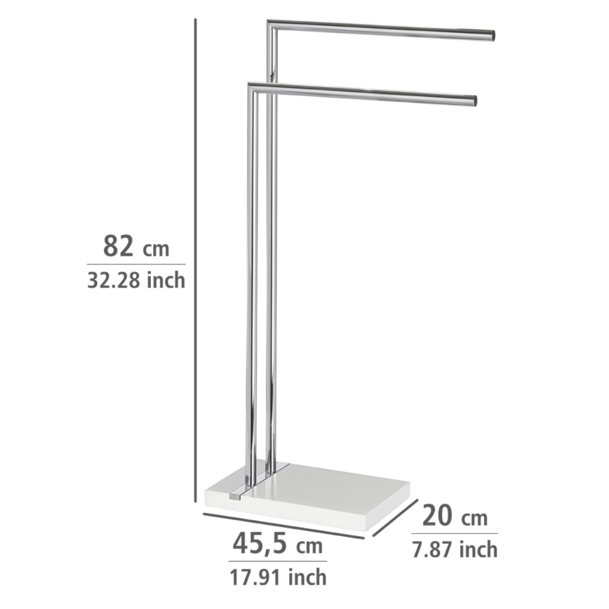 WENKO 20487100 - Håndklædestativ NOBLE 45,5x82 cm blank krom/hvid