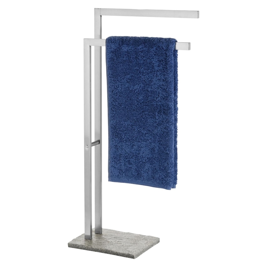 WENKO 20603100 - Håndklædestativ GRANIT 43,5x86,5 cm rustfrit stål/satin/grå