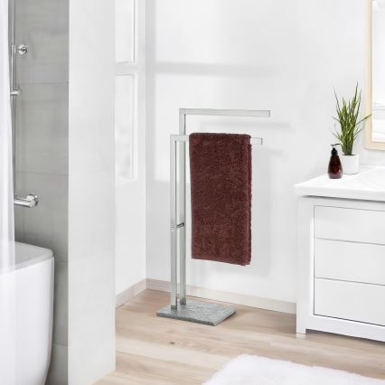 WENKO 20603100 - Håndklædestativ GRANIT 43,5x86,5 cm rustfrit stål/satin/grå
