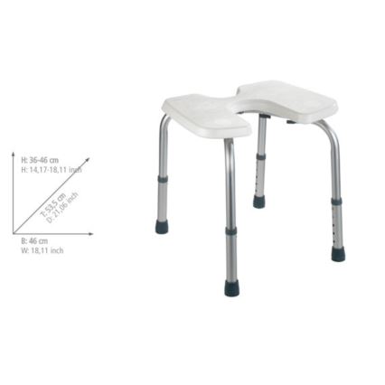 WENKO 206051100-Skammel SECURA 46x53,5 cm hvid/sølv