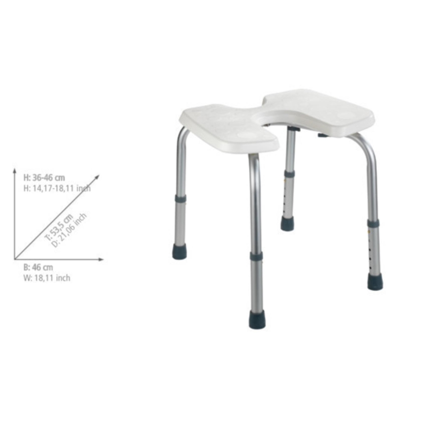 WENKO 206051100-Skammel SECURA 46x53,5 cm hvid/sølv