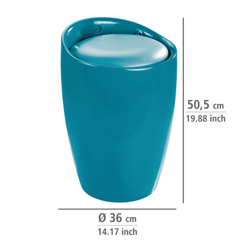 WENKO 20625100 - Skammel CANDY 36x50,5 cm turkis/sort