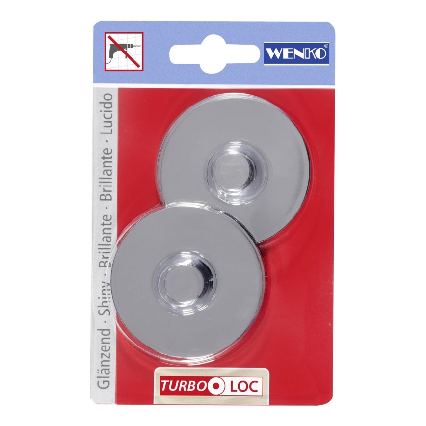 WENKO 20646100-Adapter CLA+PREM+STYLE AD TL 6x1,4 cm blank krom