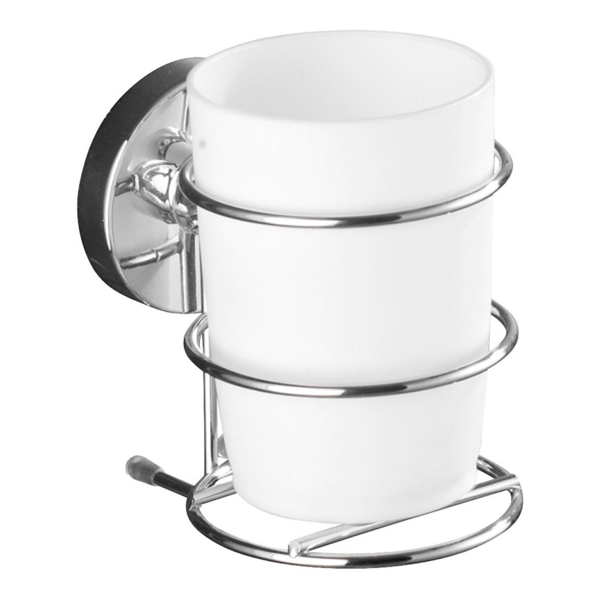 WENKO 20880100-Bæger VACUUM-LOC MILAZZO 7,5x11,5 cm højglans krom/hvid