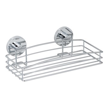 WENKO 20883100 - VACUUM-LOC rund hylde, stål, 26x15,3 cm, poleret krom