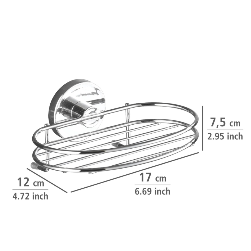 WENKO 20890100-Sæbeholder VACUUM-LOC MILAZZO 16,5x12 cm poleret krom