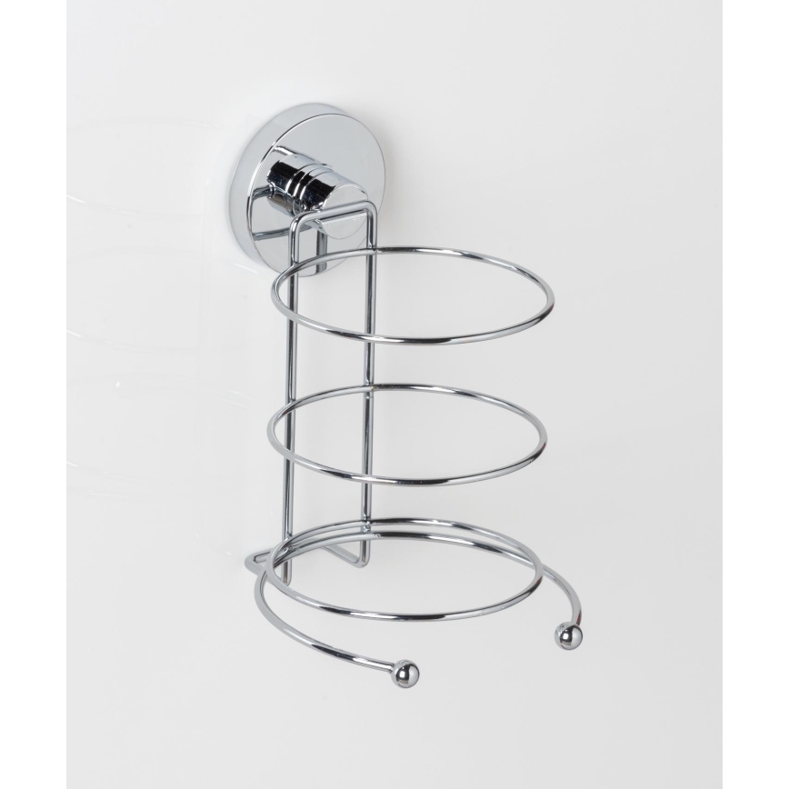 WENKO 20896100-Hårtørrerholder VACUUM-LOC MILAZZO 12x17 cm blank krom