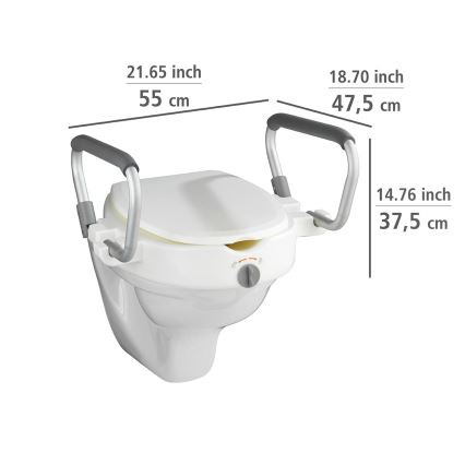 WENKO 20924100-Toiletsæde SECURA 55x47,5 cm hvid/sølv