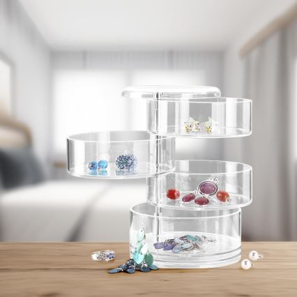 WENKO 20990100 - Organizer TOWER 11,5x17,5 cm gennemsigtig
