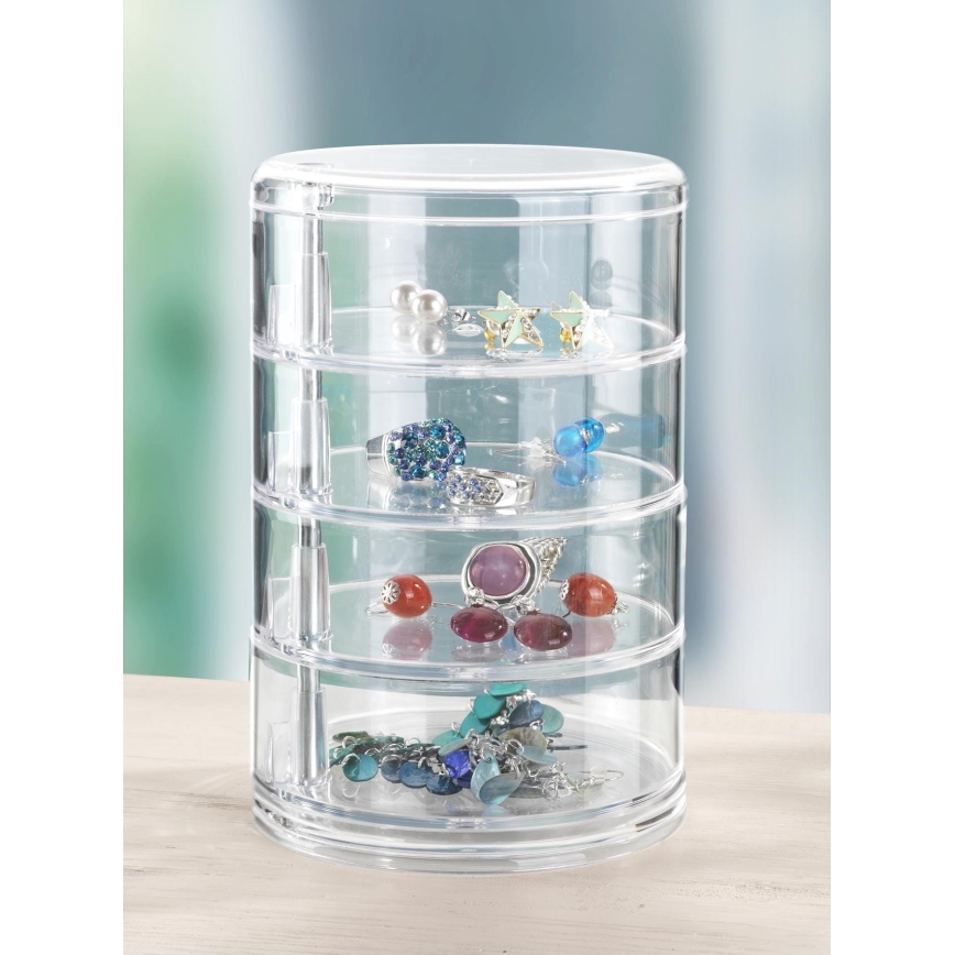 WENKO 20990100 - Organizer TOWER 11,5x17,5 cm gennemsigtig