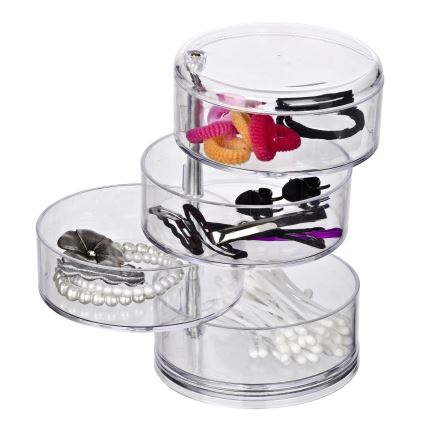 WENKO 20990100 - Organizer TOWER 11,5x17,5 cm gennemsigtig