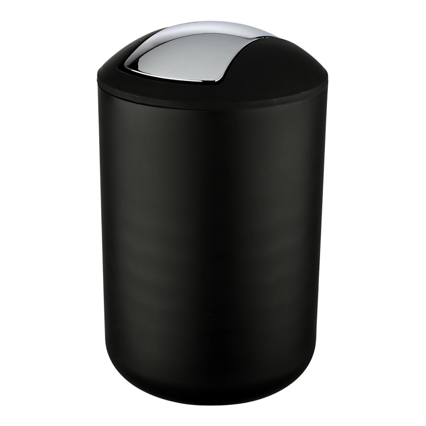 WENKO 21212100 - Affaldsspand BRASIL 19,5x31 cm sort/blank krom