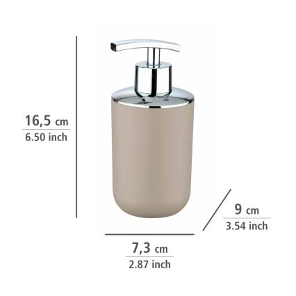 WENKO 21219100 - Sæbedispenser BRASIL 7,3x16,5 cm beige/poleret krom