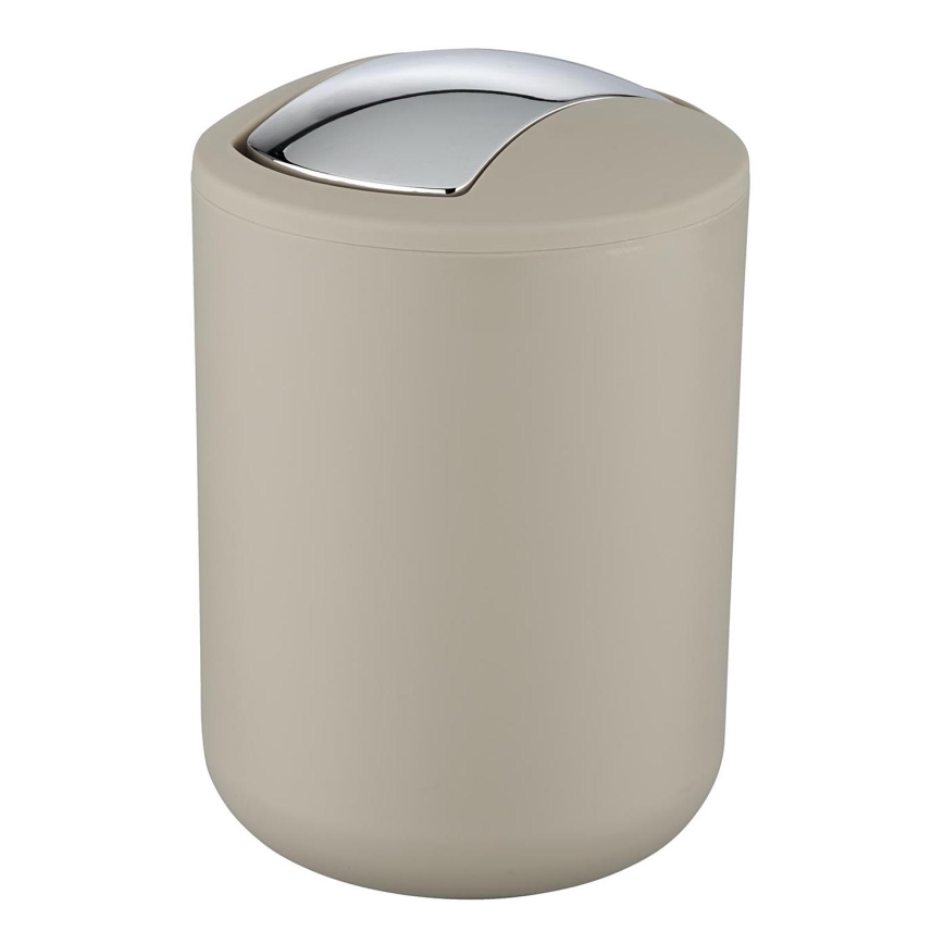 WENKO 21221100 - Affaldsspand BRASIL 14x21 cm beige/blank krom