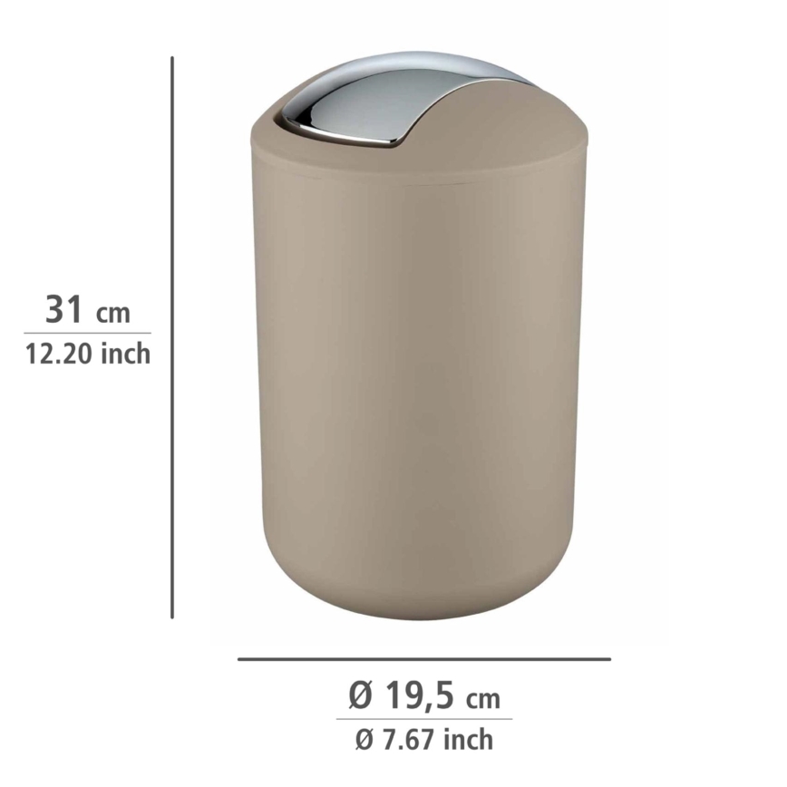 WENKO 21222100 - Kurv BRASIL 19,5x31 cm beige/blank krom