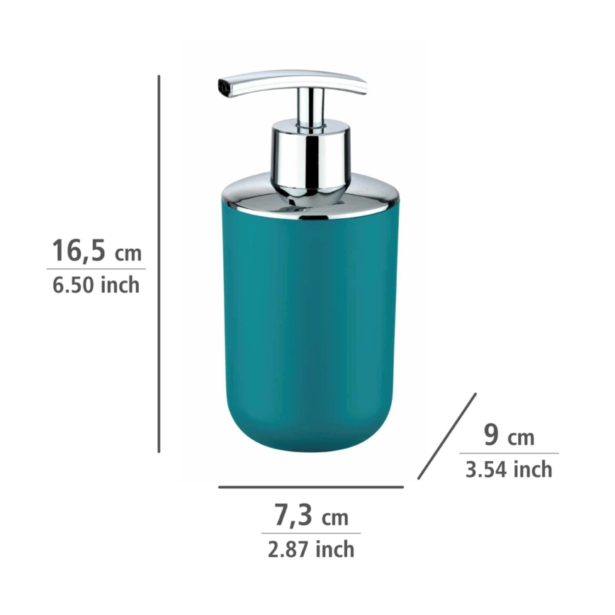 WENKO 21224100 - Sæbedispenser BRASIL 7,3x16,5 cm turkis/blank krom