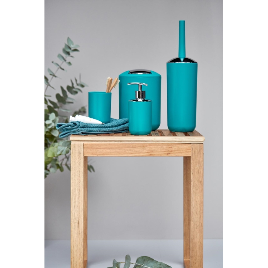 WENKO 21225100 - WC-børste BRASIL 10x37 cm turkis/blank krom