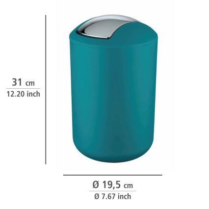 WENKO 21227100 - Skraldespand BRASIL 19,5x31 cm turkis/blank forkromet