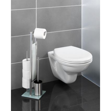 WENKO 21564100 - WC-børste RIVALTA 18x70 cm rustfrit stål/sølv/hvid/sort