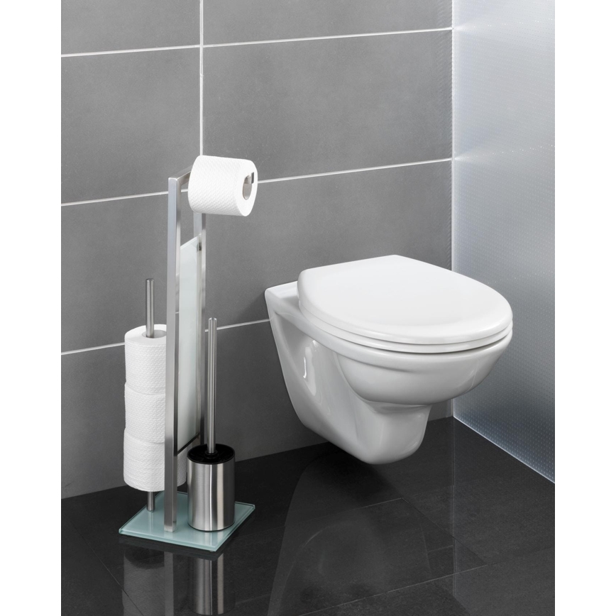 WENKO 21564100 - WC-børste RIVALTA 18x70 cm rustfrit stål/sølv/hvid/sort