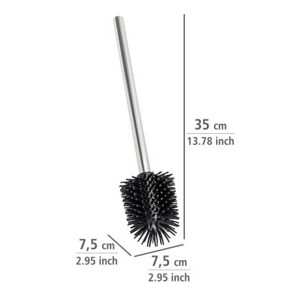 WENKO 21799100 - Toiletbørste 7,5x35 cm rustfrit stål/sølv/sort