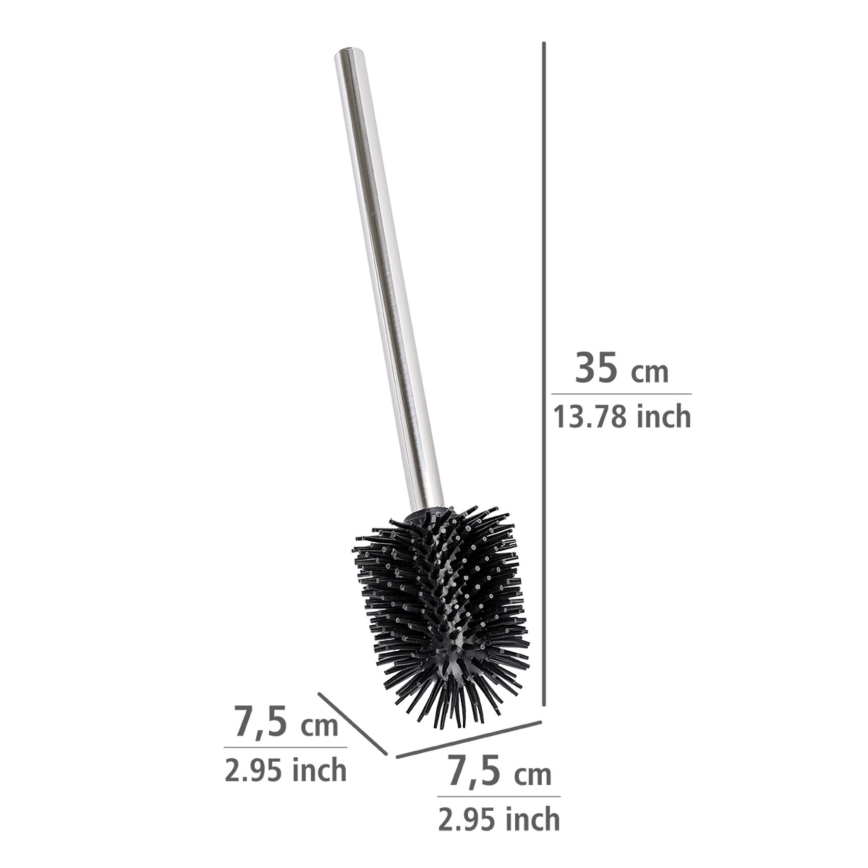 WENKO 21799100 - Toiletbørste 7,5x35 cm rustfrit stål/sølv/sort