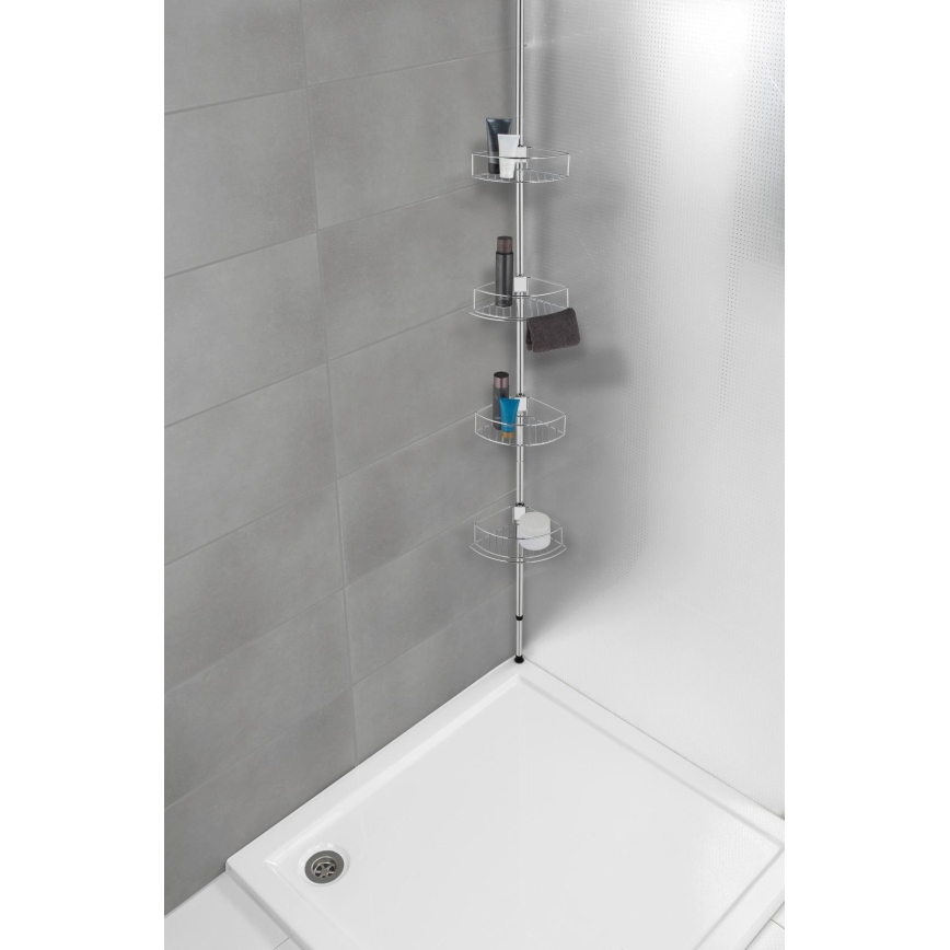 WENKO 21803100-Hjørnehylde DOLCEDO 31x275 cm rustfrit stål/blank krom