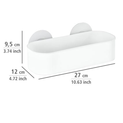 WENKO 21824100-Hylde OSIMO i plast 27x12 cm hvid/klar