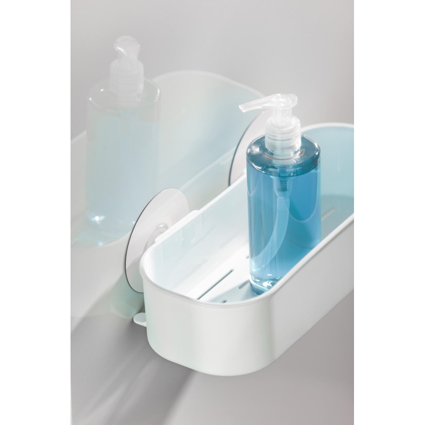 WENKO 21824100-Hylde OSIMO i plast 27x12 cm hvid/klar