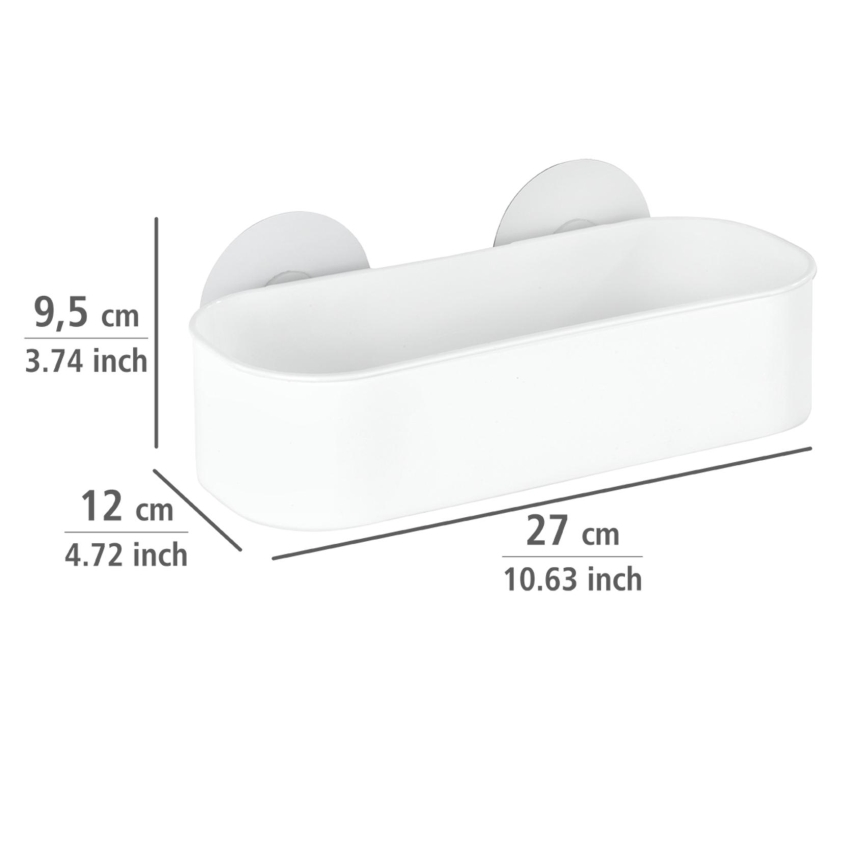 WENKO 21824100-Hylde OSIMO plast 27x12 cm hvid/klar