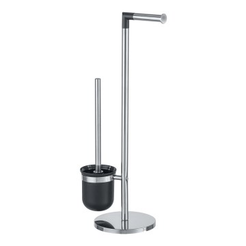 WENKO 21836800 - Toiletbørste PARUS 25,5x57 cm rustfrit stål/sølv/sort