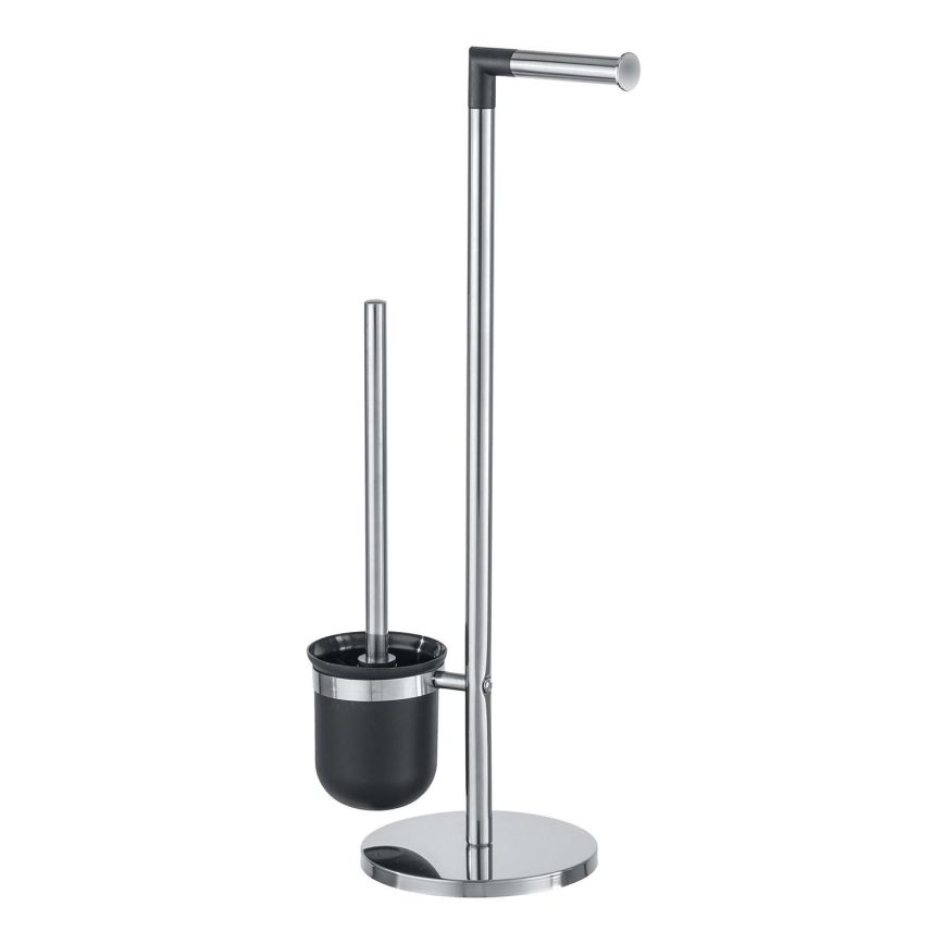 WENKO 21836800 - Toiletbørste PARUS 25,5x57 cm rustfrit stål/sølv/sort