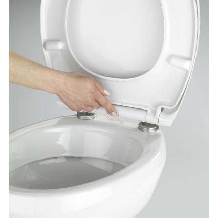 WENKO 21903100-WC toiletsæde SAMOS 44,5x37,5 cm hvid/sølv