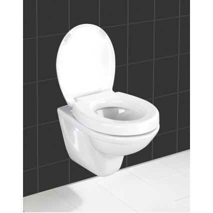 WENKO 21905100-Toiletsæde SECURA 37x44 cm hvid/grå
