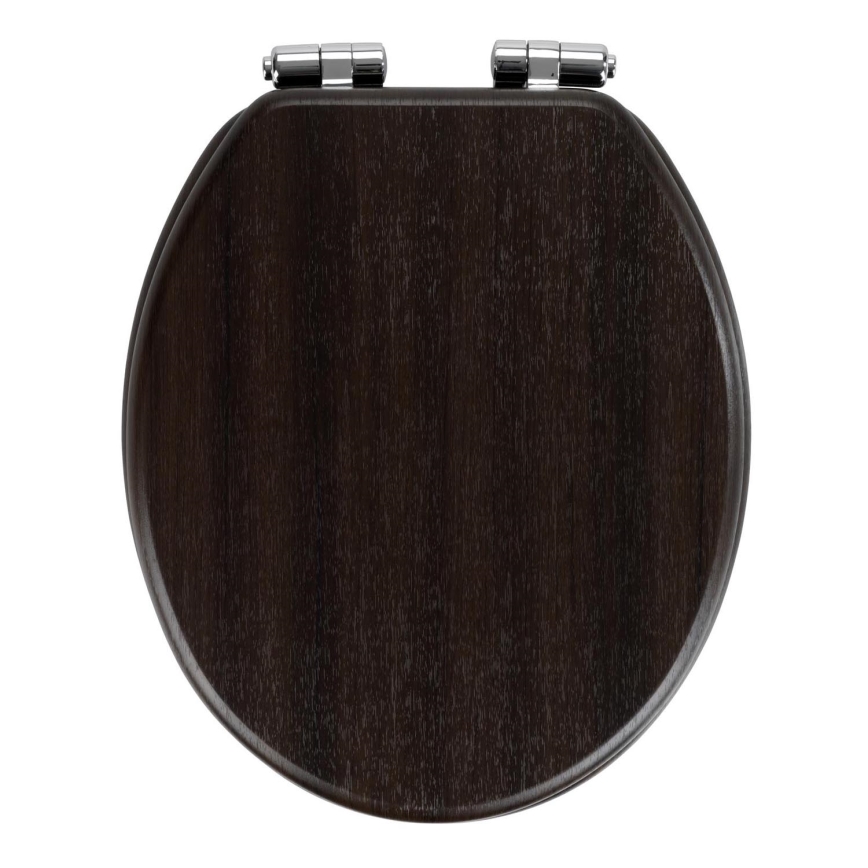 WENKO 22015100-WC toiletsæde WENGE 35,5x42,5 cm brun/sølv