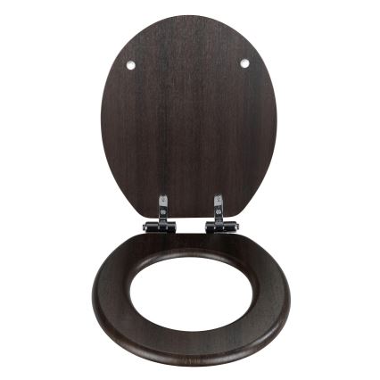WENKO 22015100-WC toiletsæde WENGE 35,5x42,5 cm brun/sølv