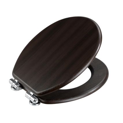 WENKO 22015100-WC toiletsæde WENGE 35,5x42,5 cm brun/sølv