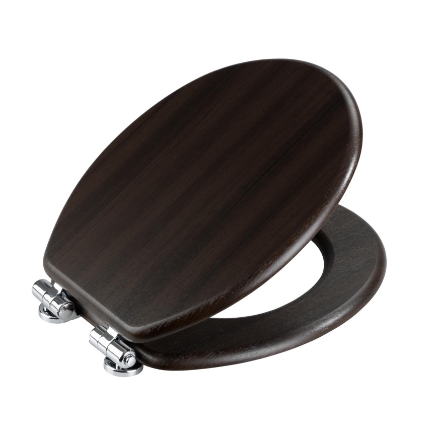 WENKO 22015100-WC toiletsæde WENGE 35,5x42,5 cm brun/sølv