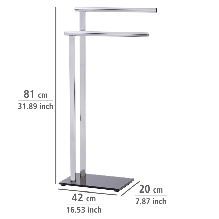 WENKO 22090100 - Håndklædestativ LAVA 42x81 cm rustfrit stål/sølv/sort