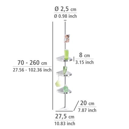 WENKO 22124100-Hjørneelement PREMIUM 27,5x260 cm sølv
