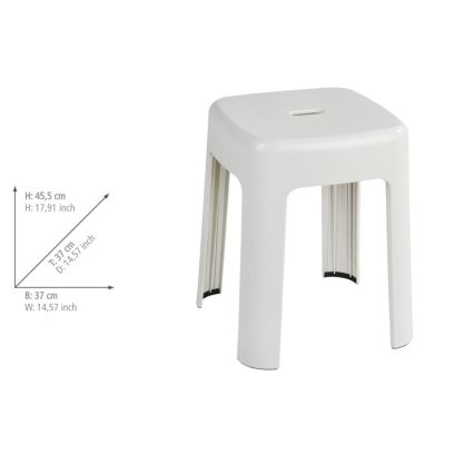 WENKO 22160100 - Skammel ALASKA 37x45,5 cm hvid