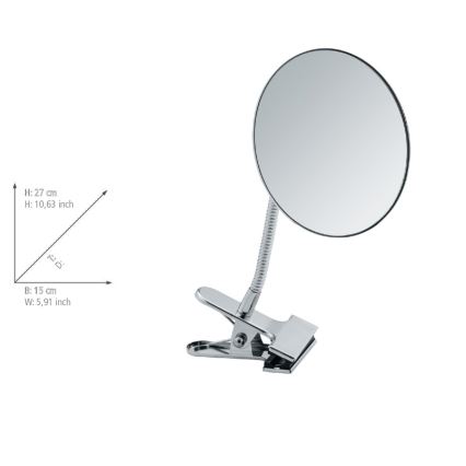 WENKO 22195100 - Kosmetisk spejl CLIP 15 x 27 cm blank krom