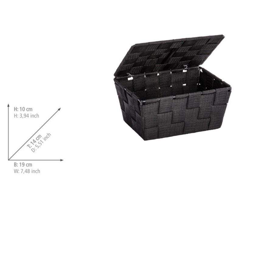 WENKO 22197100 - Kurv ADRIA 19x14 cm sort